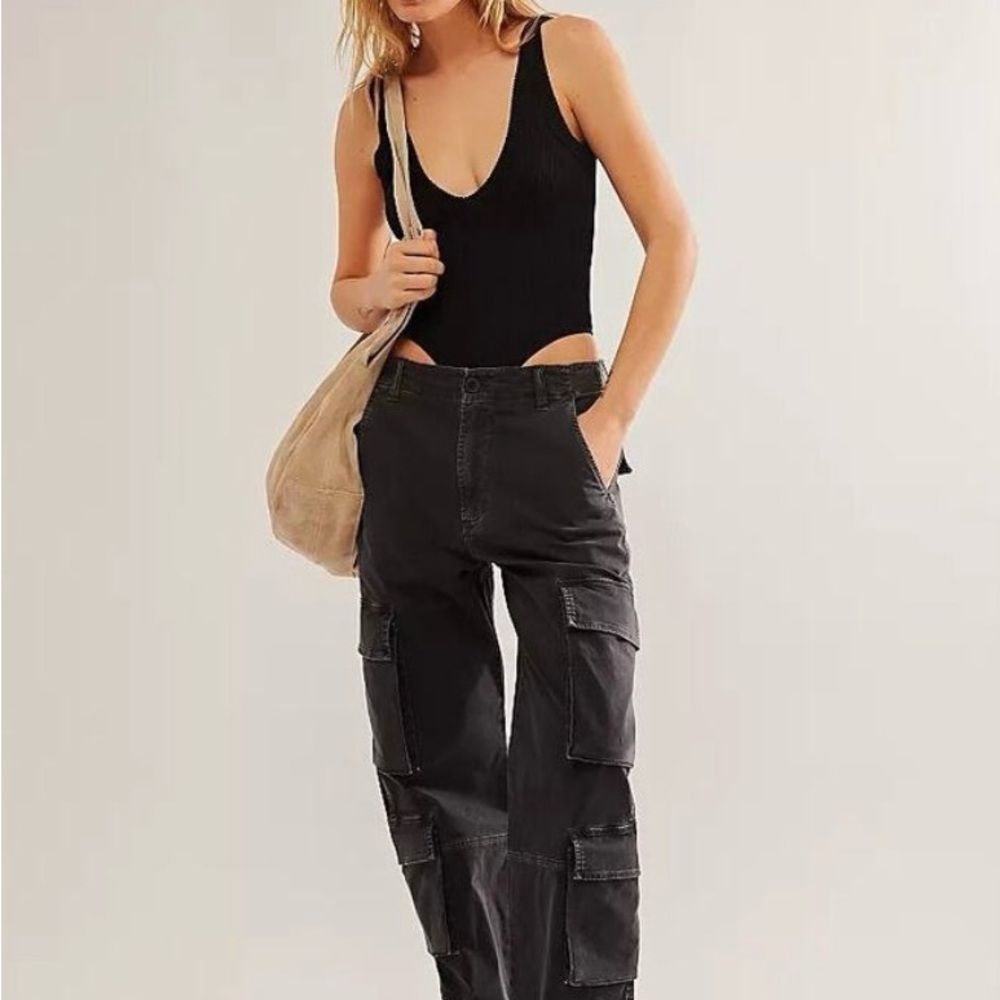 Citizens of Humanity Delena Cargo Jeans in Leith Black Wash